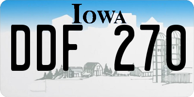 IA license plate DDF270