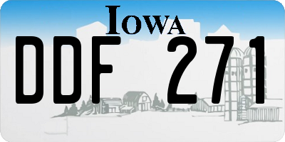 IA license plate DDF271
