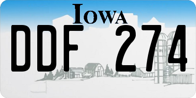 IA license plate DDF274