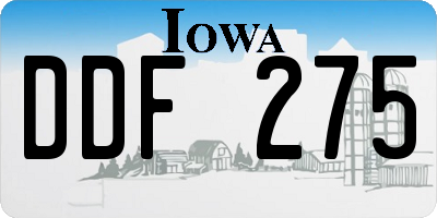 IA license plate DDF275