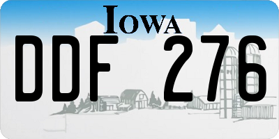 IA license plate DDF276