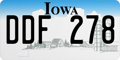 IA license plate DDF278