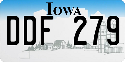 IA license plate DDF279