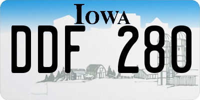 IA license plate DDF280