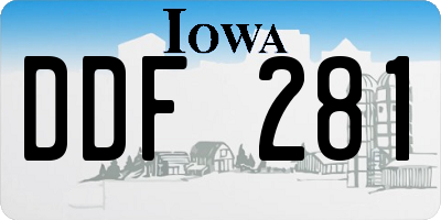 IA license plate DDF281