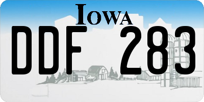 IA license plate DDF283