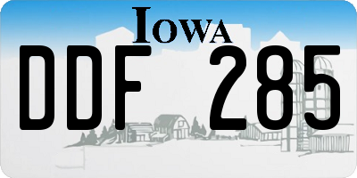 IA license plate DDF285