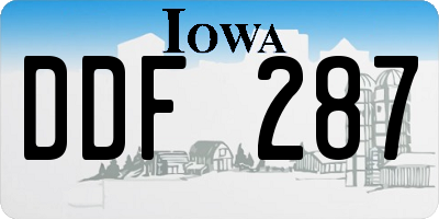 IA license plate DDF287