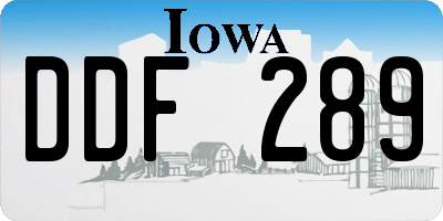 IA license plate DDF289