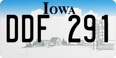 IA license plate DDF291