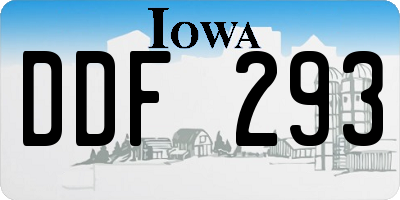 IA license plate DDF293