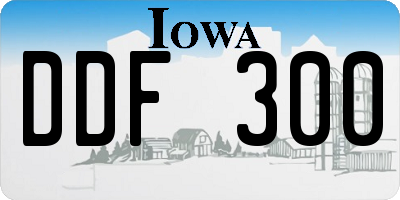 IA license plate DDF300