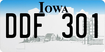IA license plate DDF301