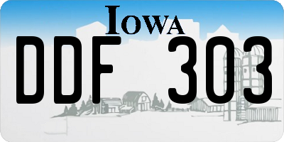 IA license plate DDF303
