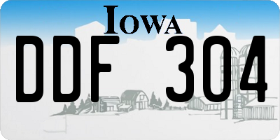 IA license plate DDF304