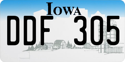 IA license plate DDF305