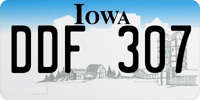 IA license plate DDF307