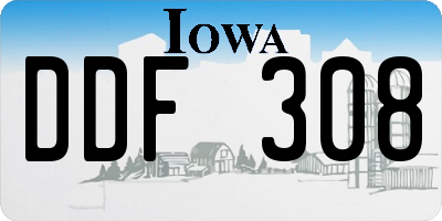 IA license plate DDF308