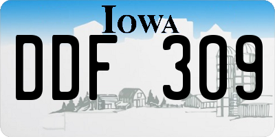 IA license plate DDF309