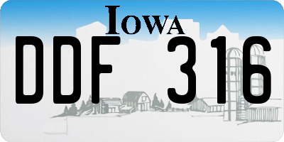 IA license plate DDF316