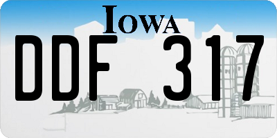 IA license plate DDF317