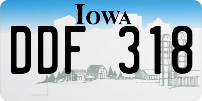 IA license plate DDF318