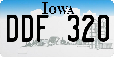 IA license plate DDF320