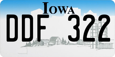 IA license plate DDF322