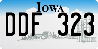 IA license plate DDF323