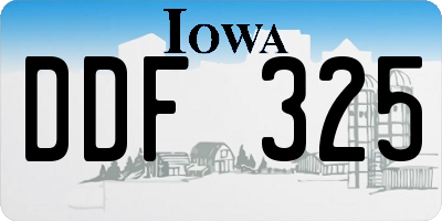 IA license plate DDF325