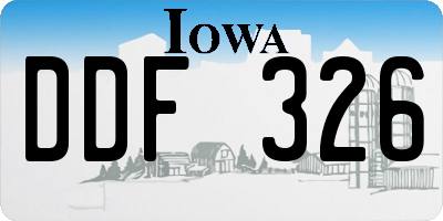 IA license plate DDF326