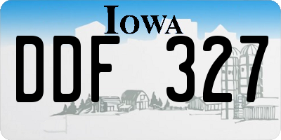 IA license plate DDF327