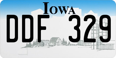 IA license plate DDF329
