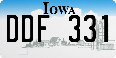 IA license plate DDF331