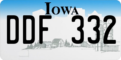 IA license plate DDF332