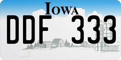 IA license plate DDF333