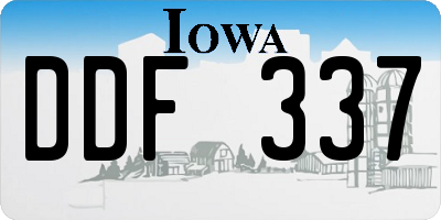 IA license plate DDF337