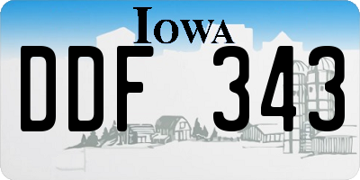 IA license plate DDF343