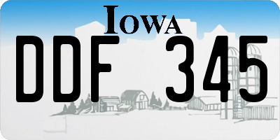 IA license plate DDF345