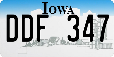 IA license plate DDF347