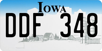 IA license plate DDF348