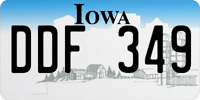 IA license plate DDF349