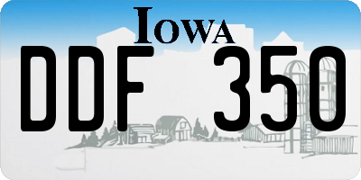 IA license plate DDF350
