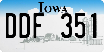 IA license plate DDF351