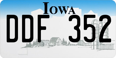 IA license plate DDF352