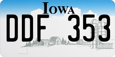 IA license plate DDF353