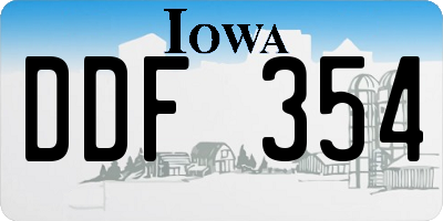 IA license plate DDF354