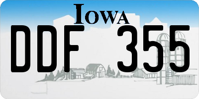 IA license plate DDF355