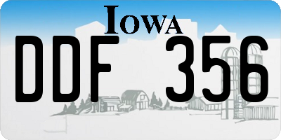 IA license plate DDF356