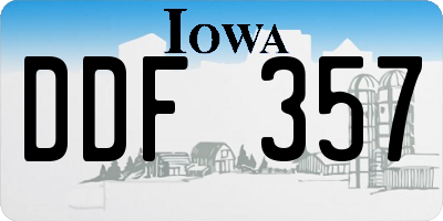 IA license plate DDF357